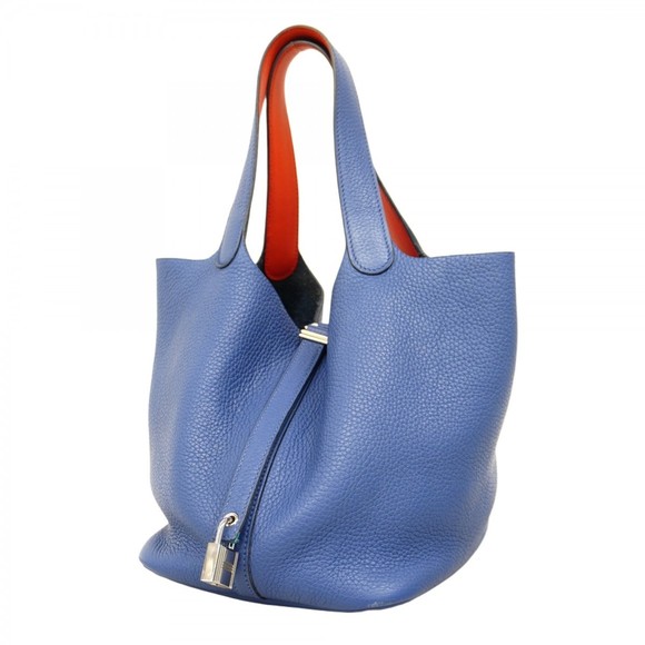 Hermes Hermès Picotin Lock MM Eclat Handbag in Taurillon Clemence Blue Bright... - Picture 1 of 12